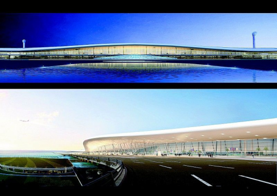 武汉天河国际机场三号航站楼效果图。