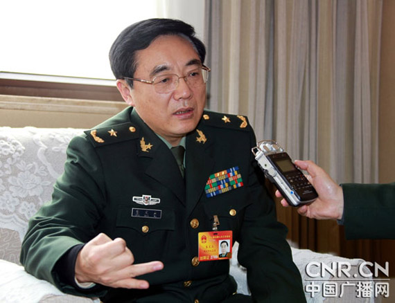 济南军区装备部部长朱文玉图片来源：中广网陶宏祥摄
