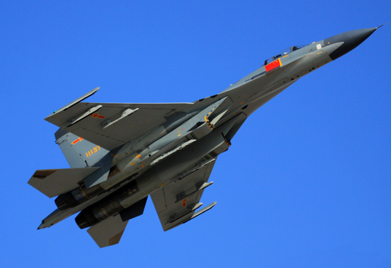 中国空军装备的歼11型战机，其原型为俄制苏-27SK战斗机。