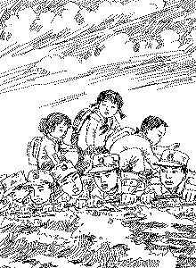 济南军区军人用身板当桥板助小学生过河(图)