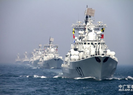 中国海军强悍战舰阵容亮相中俄海上阅兵式 (8)