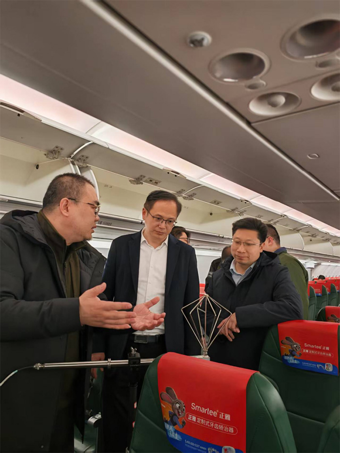 博科电测联合南京航空航天大学成功完成春秋航空A320、A321客舱wifi飞机电磁 仿真